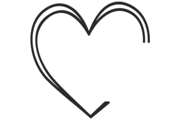 Simplistic Black Line Art of a Heart