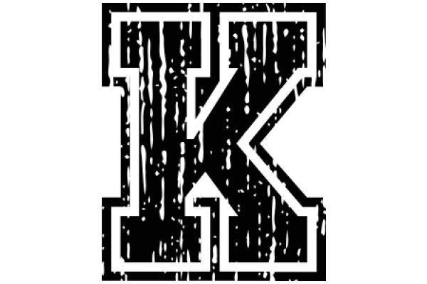 Stylized Logo of a Letter K with Distressed Texture