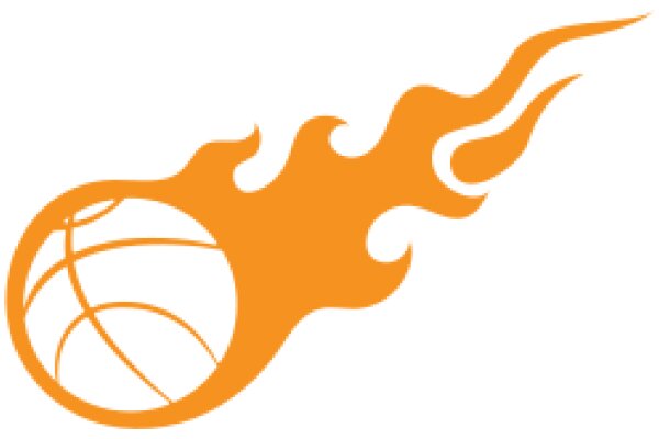 Vibrant Orange Basketball with Flames Logo