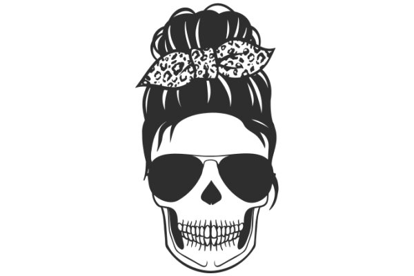 Stylish Skull with Sunglasses and Leopard Print Headband