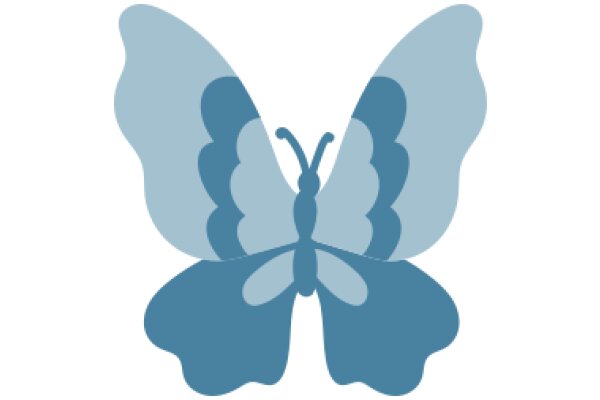 Stylized Butterfly Logo in Blue and Gray