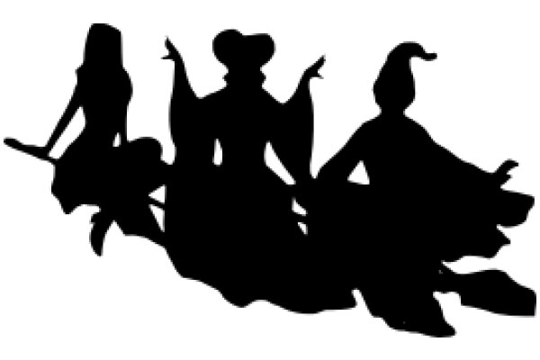 Silhouette of a Fairy Tale: A Princess, a Wizard, and a Dragon