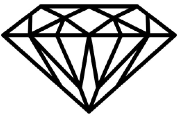 Stylized Diamond Icon with Black Outline