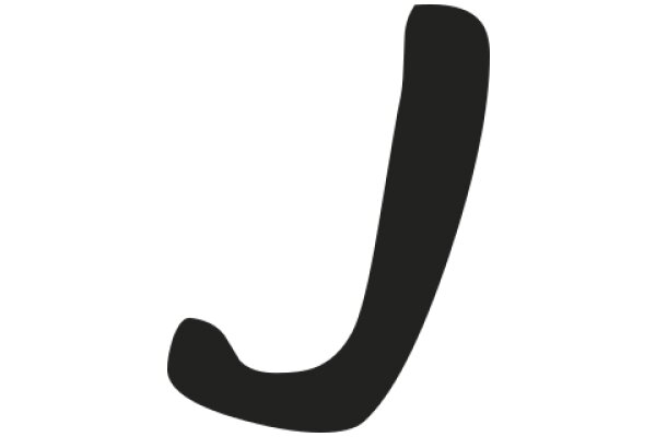 Simplistic Black Silhouette of a Letter J