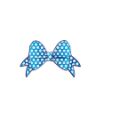 Stylish Blue Bow with Fish Design, Floating Against a White Background