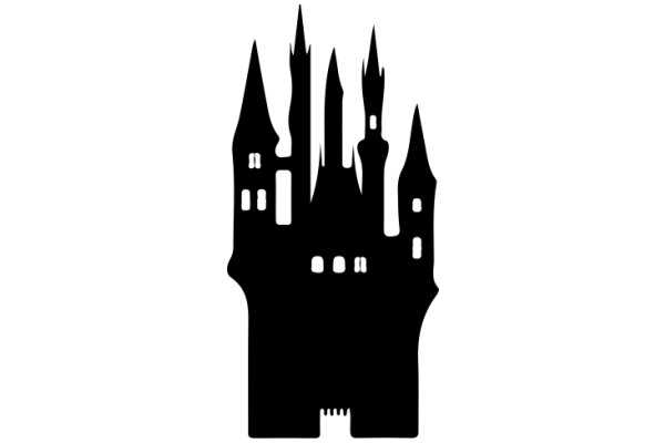 A Silhouette of a Castle on a White Background