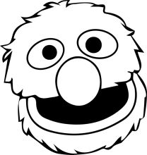 A Whimsical Black and White Illustration of a Cartoon Character's Face