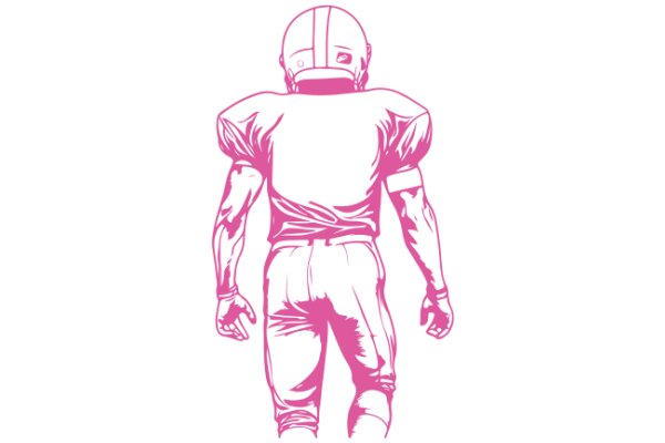 A Pink Illustration of a Football Player in a Helmet