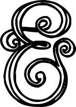 Stylized Black and White Swirl Design