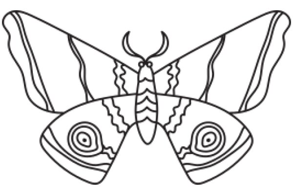 Stylized Butterfly Line Drawing