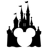 A Silhouette of a Castle and Mickey Mouse Ears