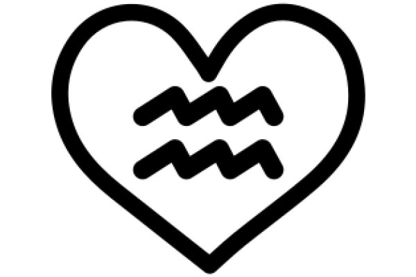 A Simple Line Drawing of a Heart with a Wavy Line