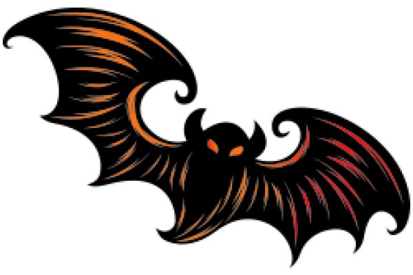 Stylized Orange Bat with a Dark Silhouette