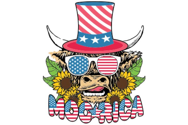 Mogul Mascot: A Patriotic Bull with a Flair for Fashion