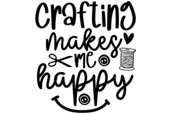 Crafting Makes Me Happy: A Hand-Drawn Sign Celebrating the Joy of Creativity