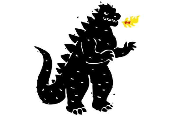 A Playful Encounter with a Cartoon Godzilla