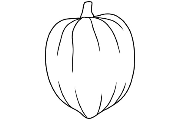 Simplistic Line Drawing of a Pumpkin