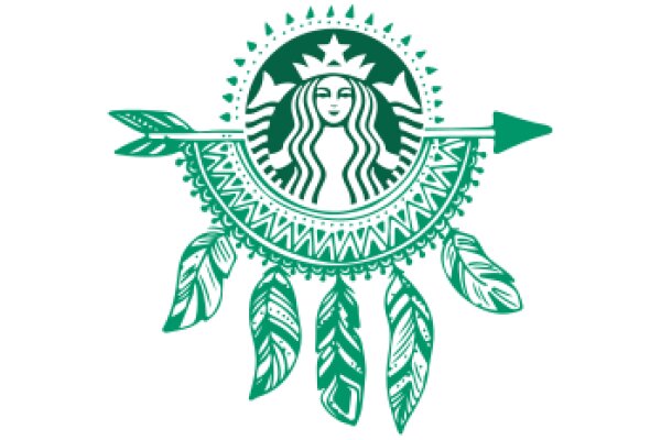 Stylized Starbucks Logo with Native American Design Elements