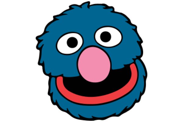 Cute Cartoon Character: A Blue Dog with a Pink Nose