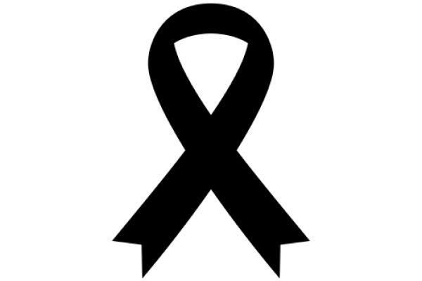 A Simple Black Ribbon on a White Background