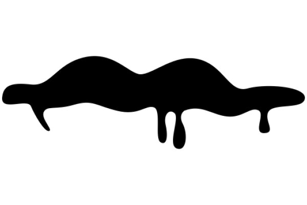 Stylized Black Silhouette of a Fish with Drops of Water