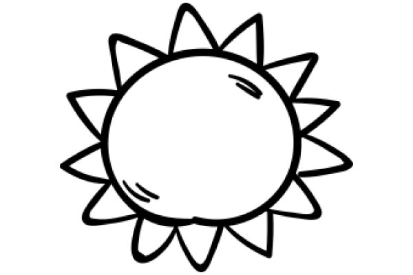 Simplistic Line Drawing of a Sunflower