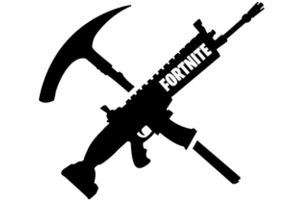 Fortnite Gaming Icon: A Silhouette of a Gun and a Pickaxe