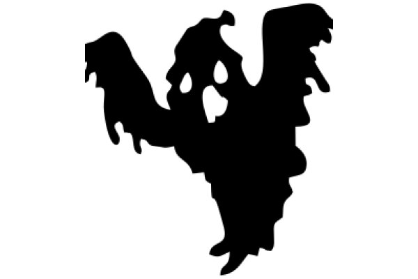 Silhouette of a Ghostly Creature with a Tail