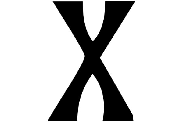 Stylized Black Letter 'X' on a White Background