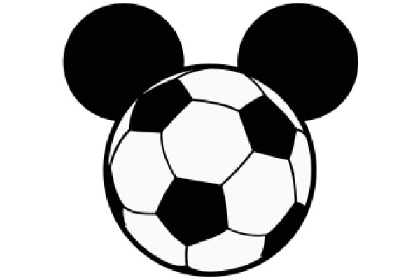 Minimalist Soccer Ball with Mickey Mouse Ears