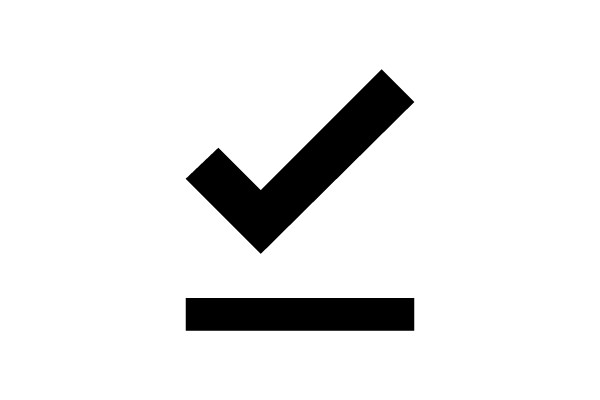 A Solid Black Checkmark on a White Background