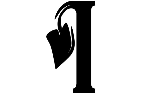 A Stylized Letter 'I' with a Bookmark Design