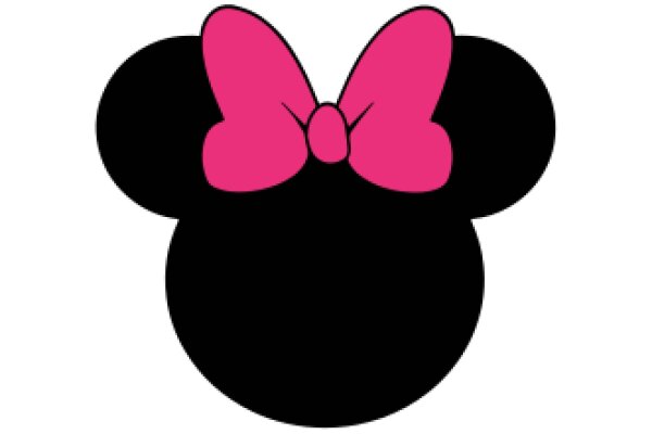 Stylized Pink and Black Minnie Mouse Ear Logo