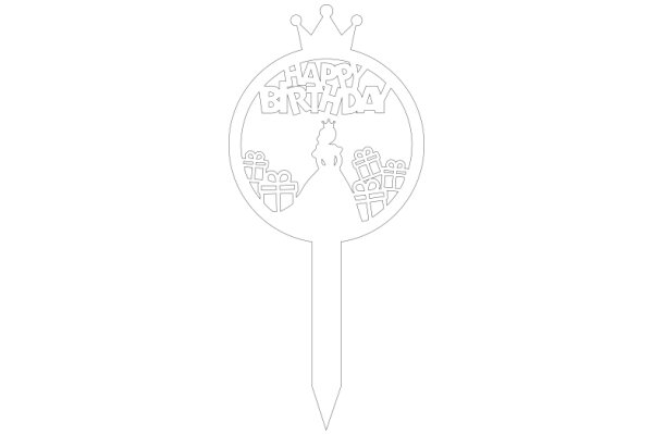 Happy Birthday Celebration: A Whiteboard Illustration with a Crown and Gifts