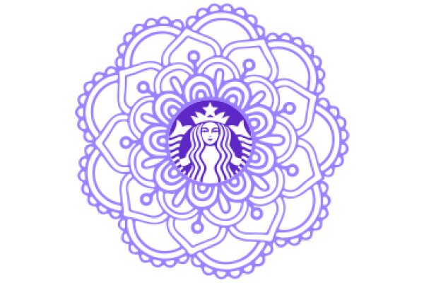 Stylized Starbucks Logo with Floral Patterns