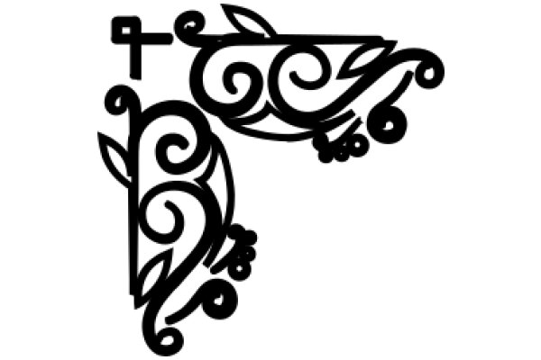 Stylized Letter 'P' with Decorative Elements