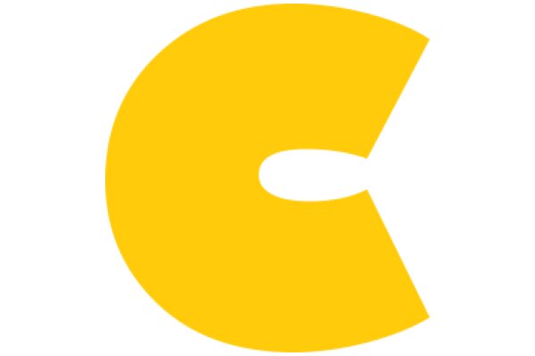 A Bright Yellow C in a White Background