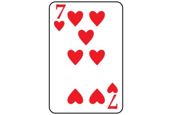 A Playful Display of Love and Luck: A 7 of Hearts Card