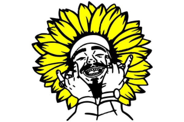 A Cartoon Character with a Sunflower Headband and a Smiling Face