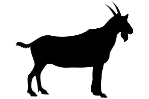 A Silhouette of a Goat with Horns and a Tail