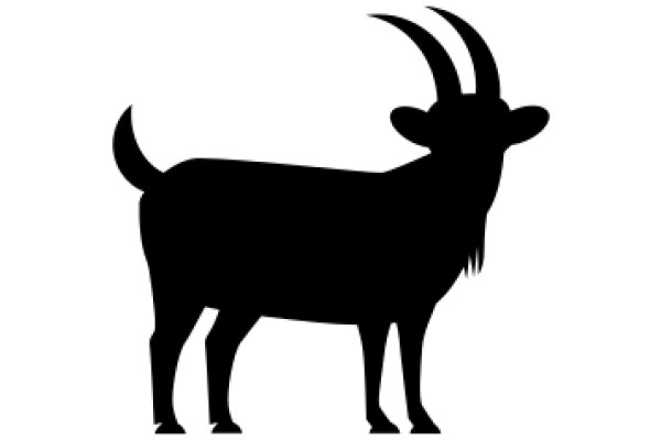 A Silhouette of a Ram with Curved Horns