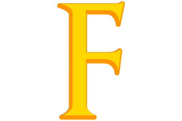 Simplistic Yellow Letter 'F' on a White Background