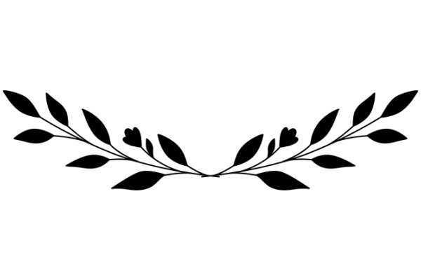 Stylized Artwork of a Plant with Leaves and Flowers