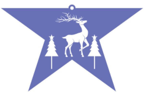 A Festive Christmas Decoration with a Deer and Two Trees