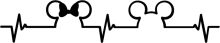 Simplistic ECG Line with Mickey Mouse Ears