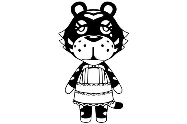 Stylish Cartoon Tiger with a Unique Dress