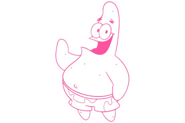 SpongeBob SquarePants: A Pink and White Illustration