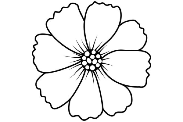 Stylized Flower with a Detailed Center