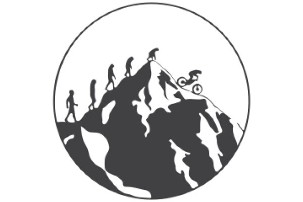 A Silhouette of Adventure: A Group of People Climbing a Mountain