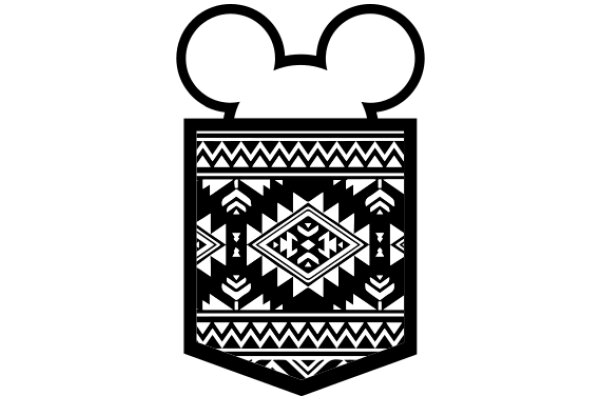 Stylized Mickey Mouse Ear Icon with Pattern